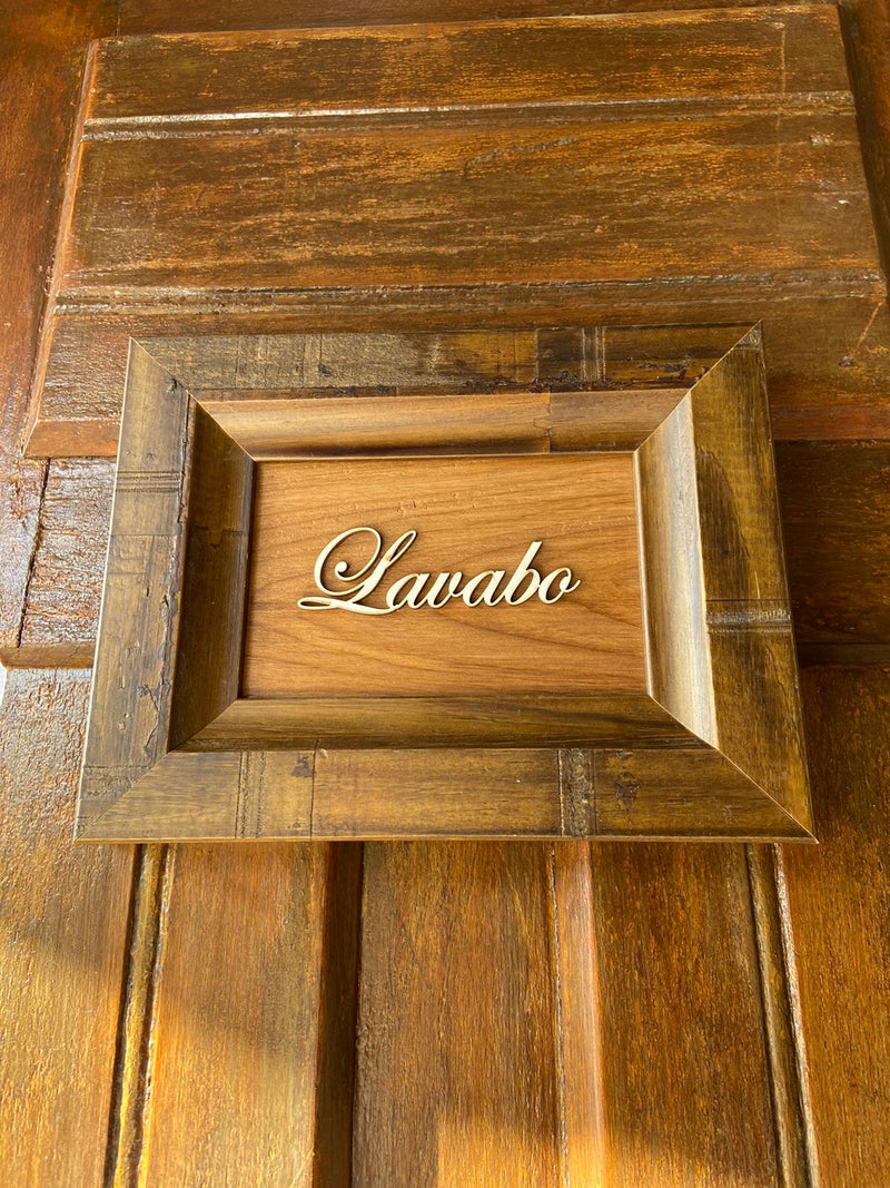 Quadro p/ Porta Lavabo - Amadeirado