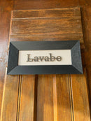 Quadro p/ Porta Lavabo - Moldura Preta