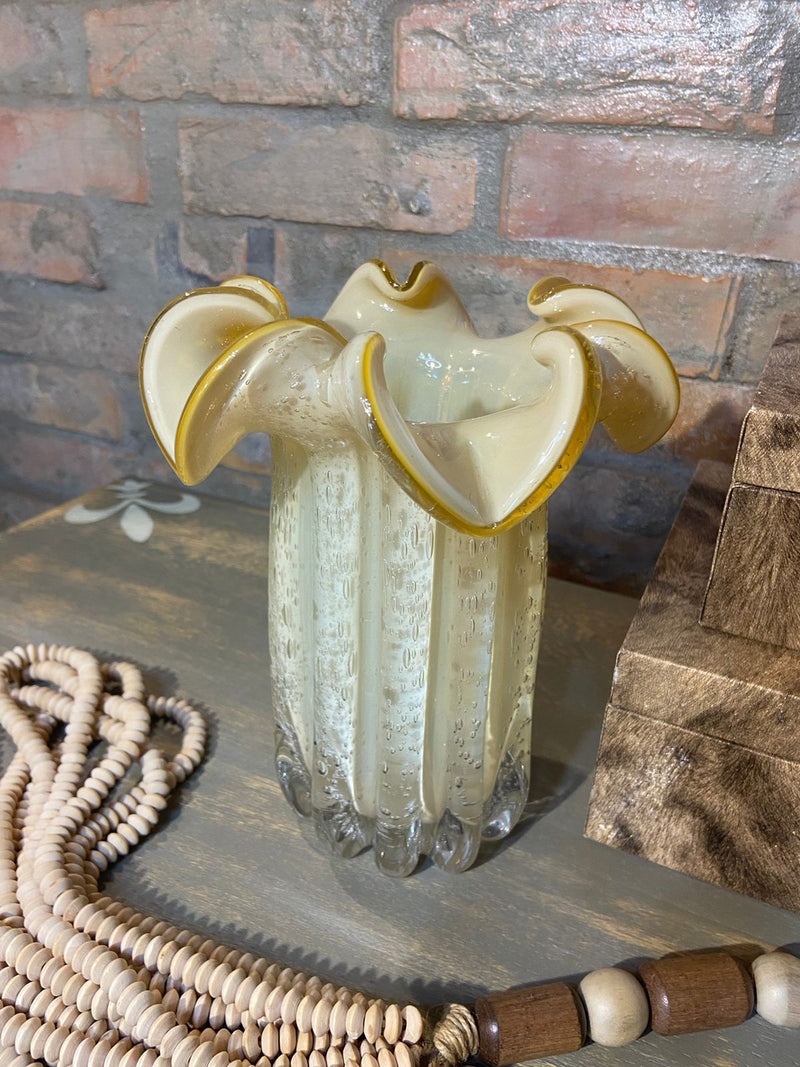 Vaso de Vidro Estilo Murano