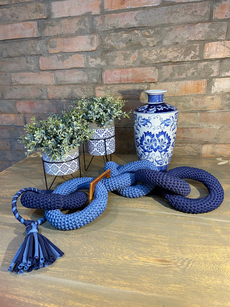 Colar de Crochê Azul
