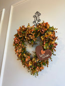 Guirlanda em Forma de Coração c/ Hortênsias