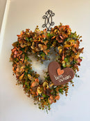 Guirlanda em Forma de Coração c/ Hortênsias