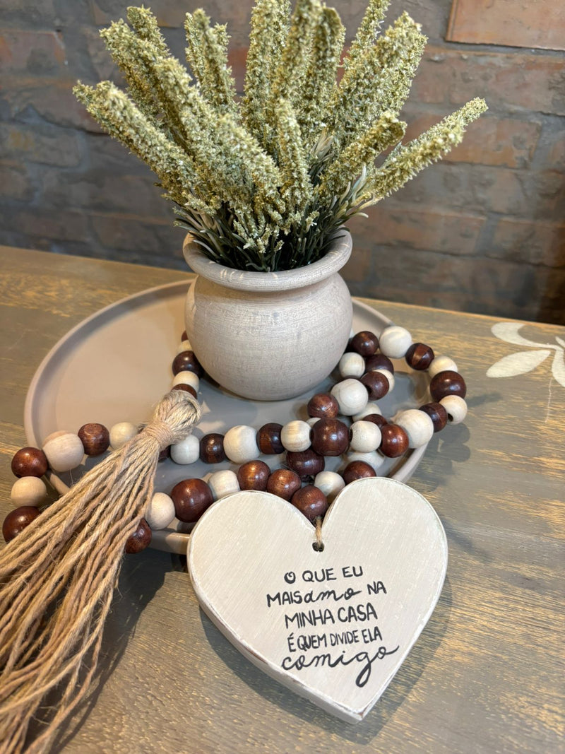 COMBO - Bandeja + Vaso c/ Arranjo + Colar Decorativo