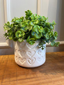 Vaso Coração Estampado c/ Eucaliptos