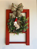 Enfeite Natalino - Janela Vintage c/ Mini Guirlanda