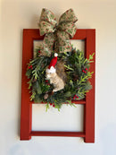 Enfeite Natalino - Janela Vintage c/ Mini Guirlanda