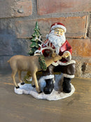 Enfeite Natalino - Papai Noel c/ Rena