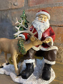 Enfeite Natalino - Papai Noel c/ Rena