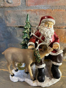 Enfeite Natalino - Papai Noel c/ Rena