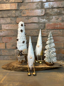 COMBO NATALINO - Mini Árvore Nevada + Mini Árvore de Pinha + Noel Sentado + Noel em Pé