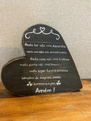 Placa de Madeira Preta - Coração de Mesa