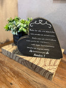 Placa de Madeira Preta - Coração de Mesa