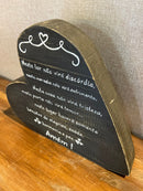 Placa de Madeira Preta - Coração de Mesa